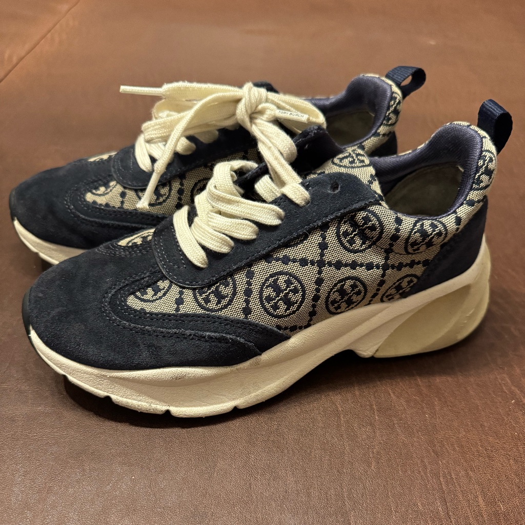 Tory Burch T Monogram Good Luck Trainer Sneakers 7.5